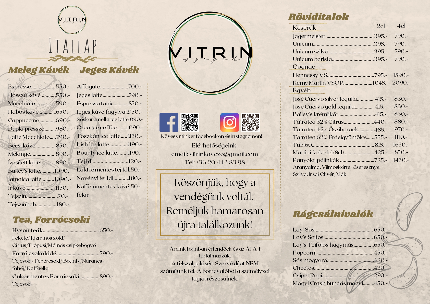 Vitrin Szeged Itallap